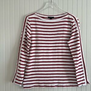 J. Crew Striped Red and White Women's Top